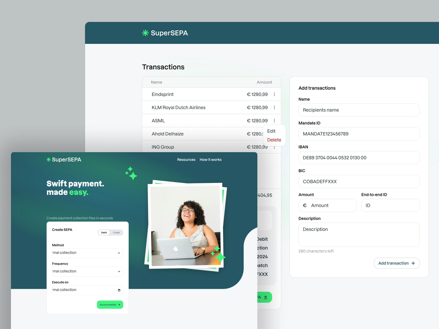 SuperSEPA — Swift payment made easy