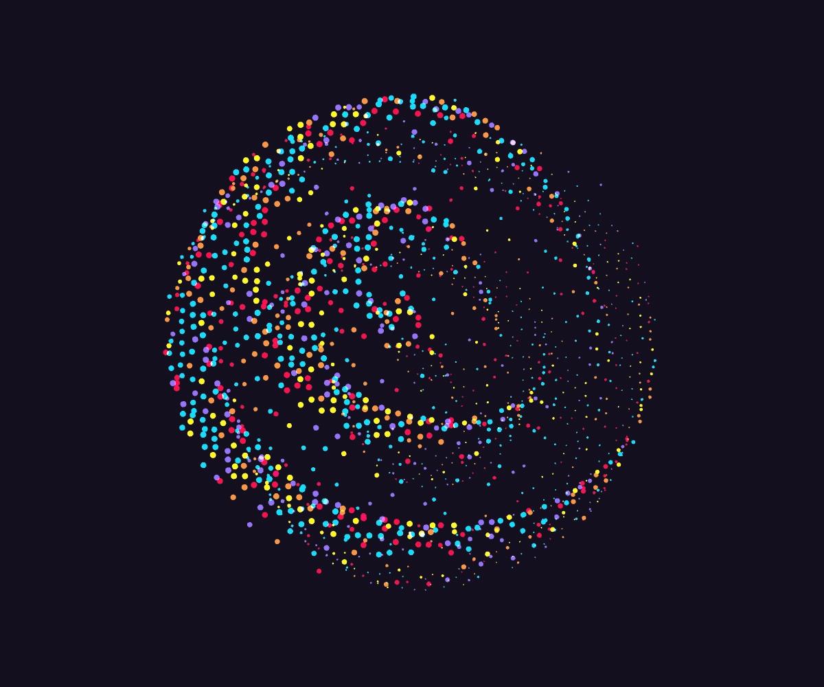 Multi-coloured dots