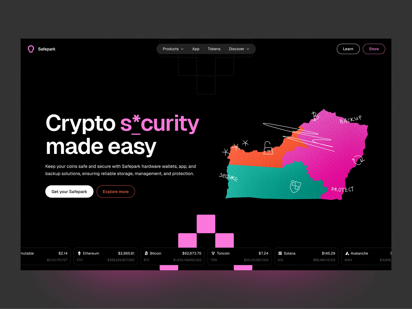 safepark: hardware wallet, web3, crypto, app, da