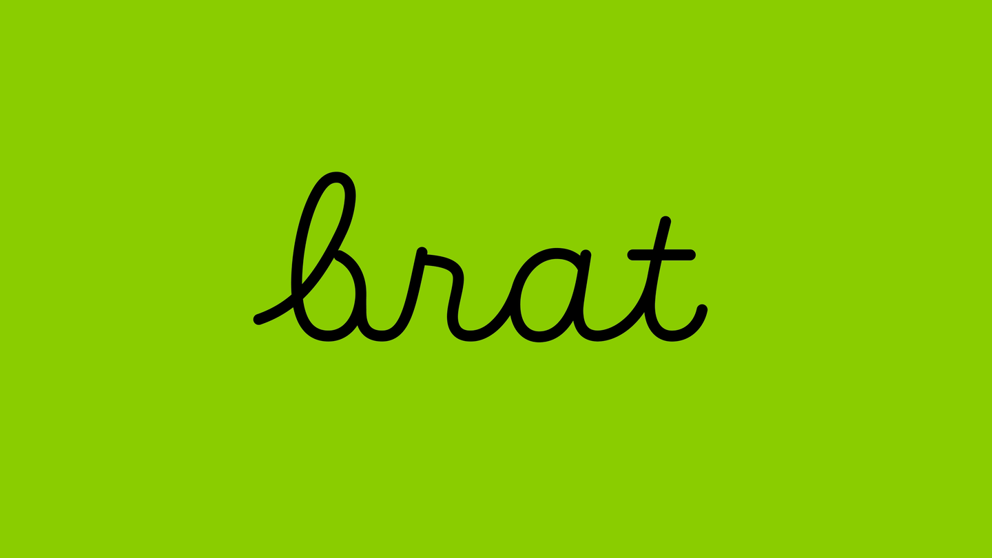 Apple Hello Lettering; Brat