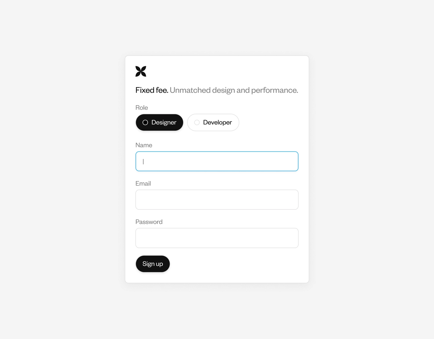Sign up modal