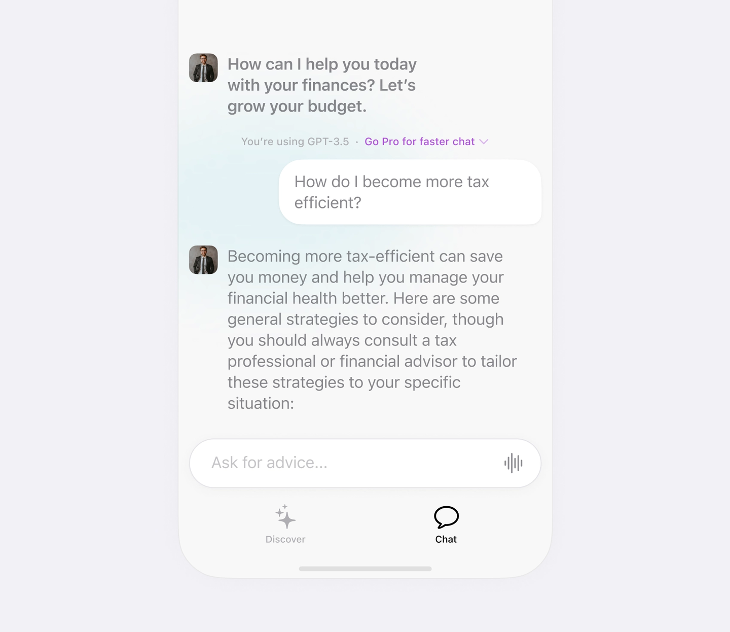 Financial assistant