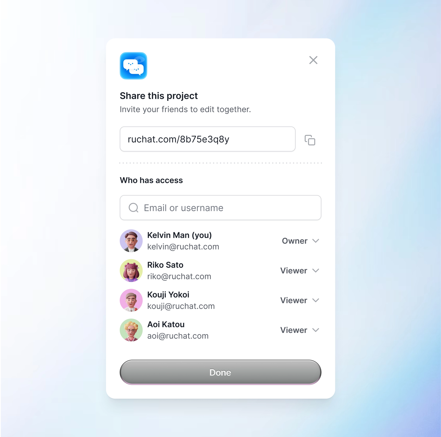 💬 Share Modal