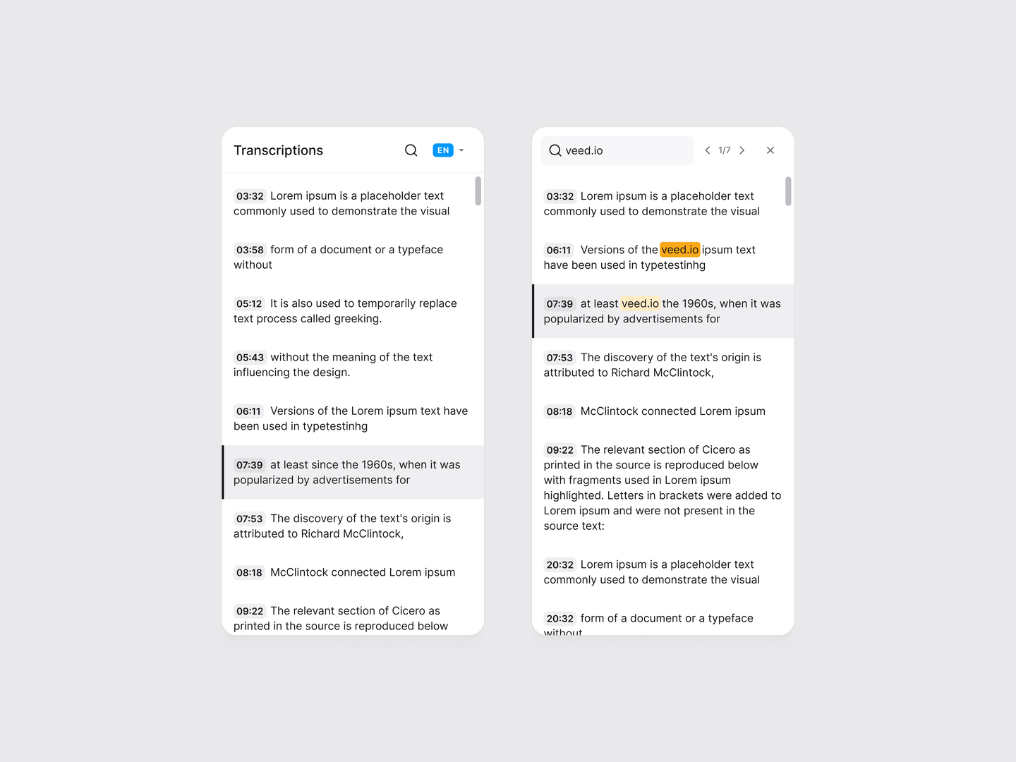 🔍  Searching Transcription