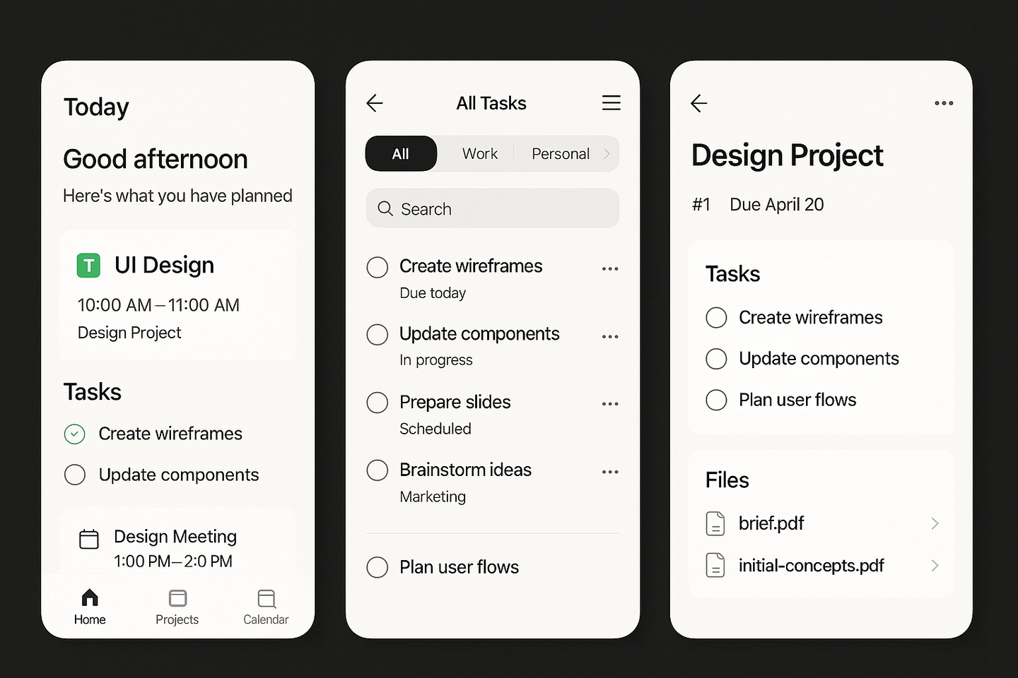 Tidy ui design 