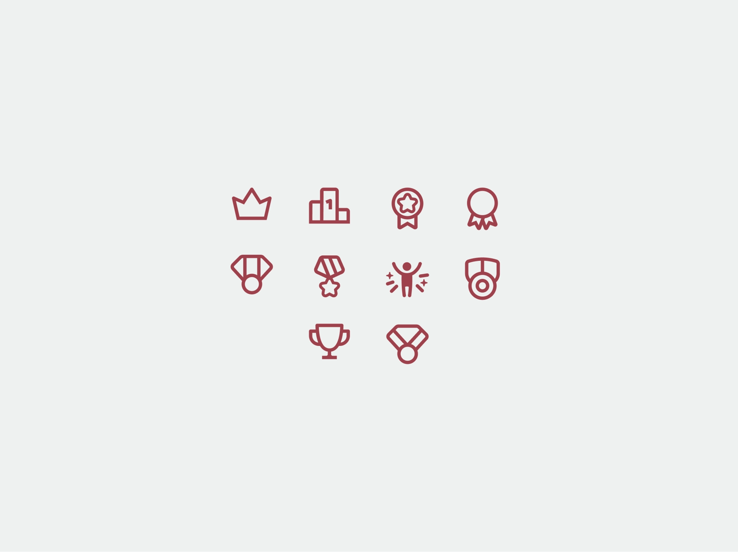 Trophies, medal and winner icons